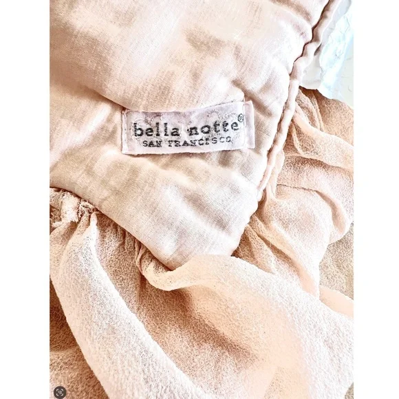 BELLA NOTTE Valentina Linen & Silk Padded Baby/Crib Quilt Blanket in Blush - Picture 5 of 9